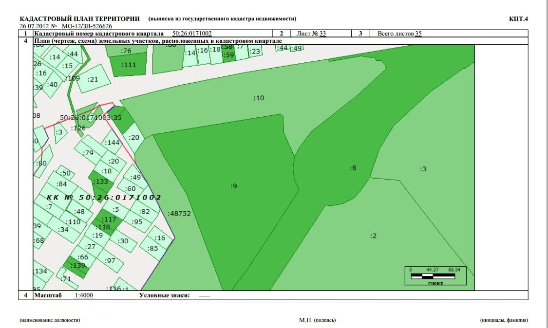 Кадастровый план участка в Павловске